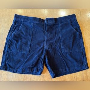 Birdwell Britches Navy Corduroy Shorts Waist 36 Wooden Button